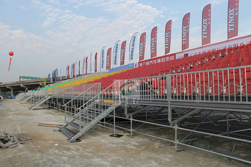 綠蛙斜梁式可拆卸拼裝看臺(tái),臨時(shí)租賃看臺(tái)