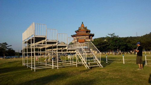 綠蛙看臺亮相順德順峰山公園中法文化節