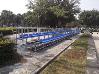 廈門鼓浪嶼風景區體育場可拆卸看臺安裝完畢